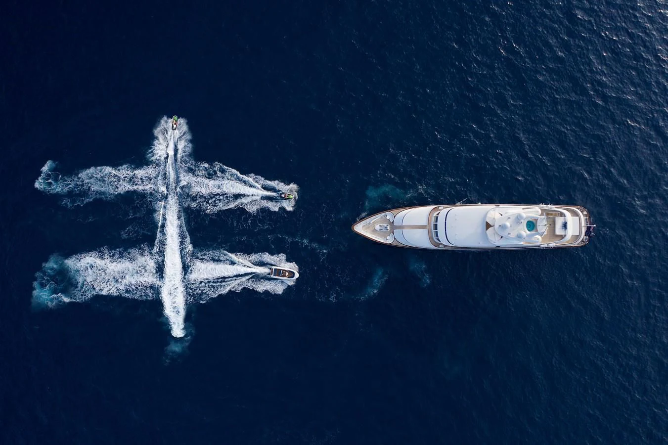 a white boat in the water aboard HERCULES Yacht for Sale