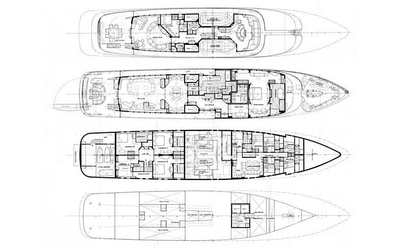 diagram, engineering drawing aboard HERCULES Yacht for Sale