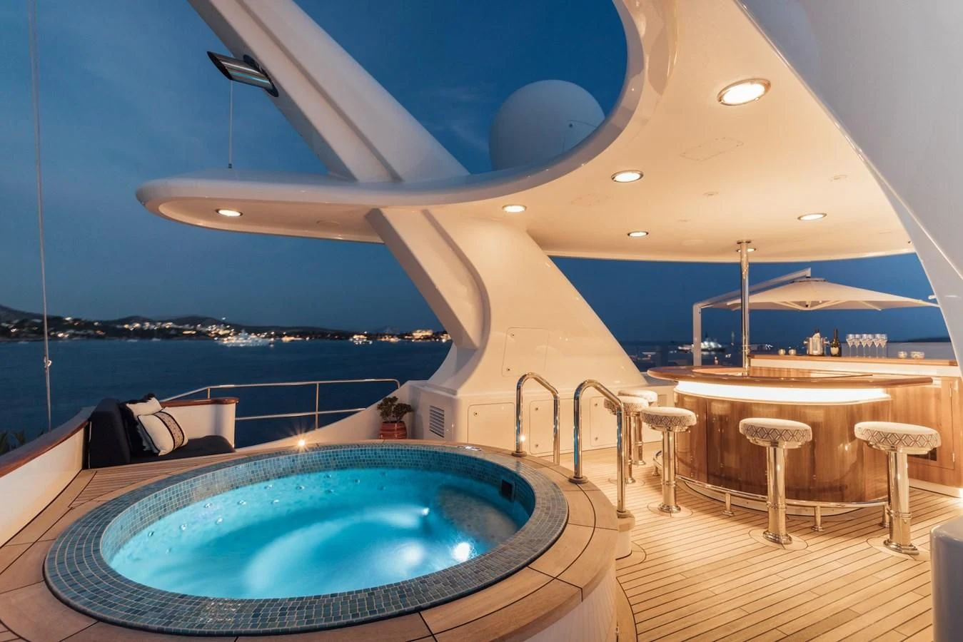 a large swimming pool aboard HERCULES Yacht for Sale