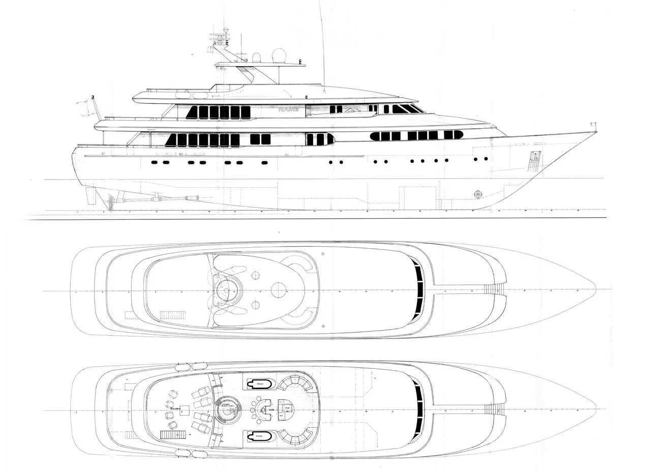 diagram, engineering drawing aboard HERCULES Yacht for Sale