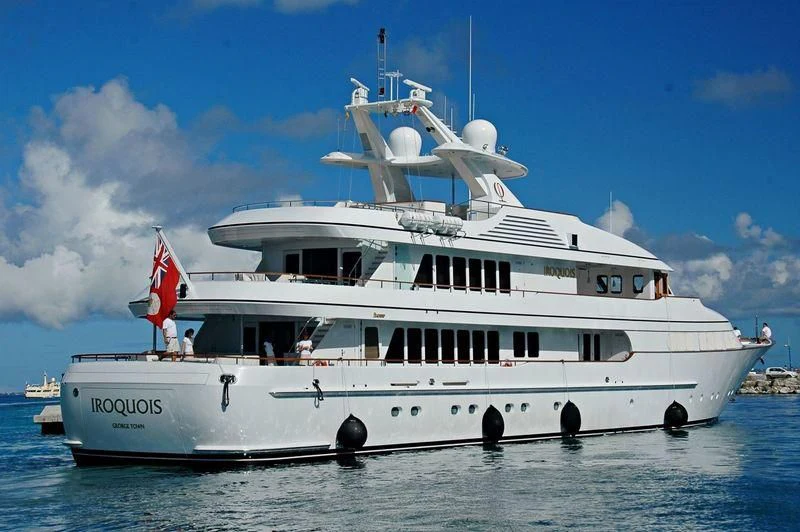 a large white boat aboard HERCULES Yacht for Sale