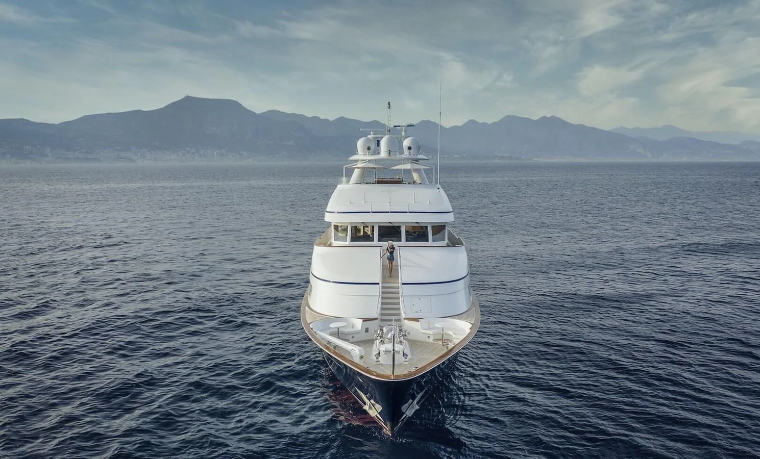 a white boat in the water aboard HERCULES Yacht for Sale