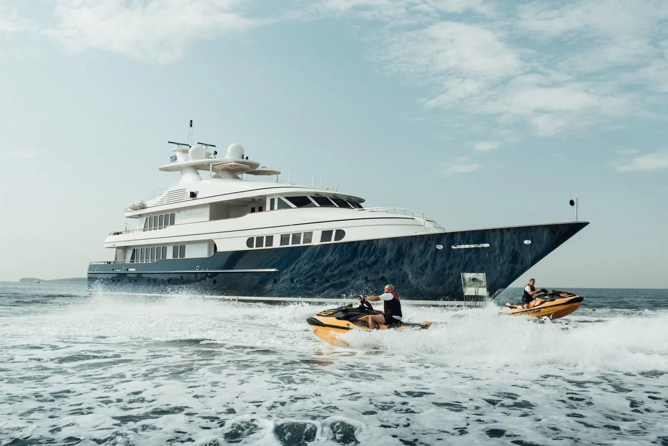 a boat and a boat in the water aboard HERCULES Yacht for Sale