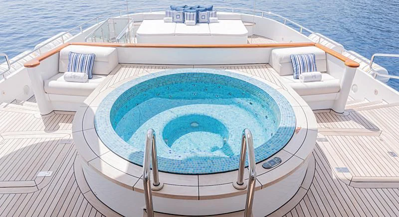 a swimming pool on a boat aboard HERCULES Yacht for Sale