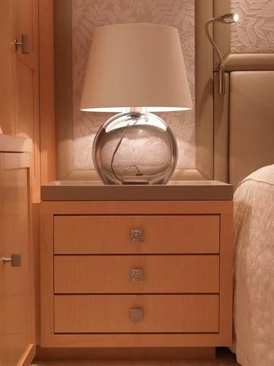 a lamp on a dresser aboard EILEEN Yacht for Sale