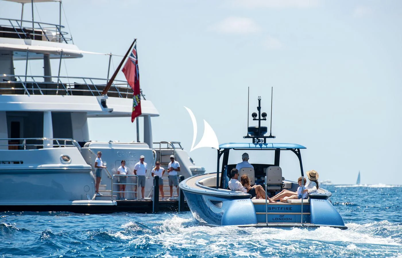 a group of people on a boat aboard GRACE (YET) Yacht for Sale
