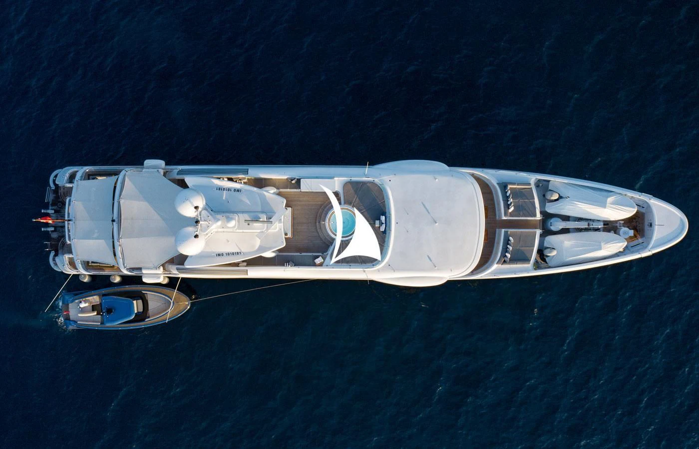 a high angle view of a boat aboard GRACE (YET) Yacht for Sale