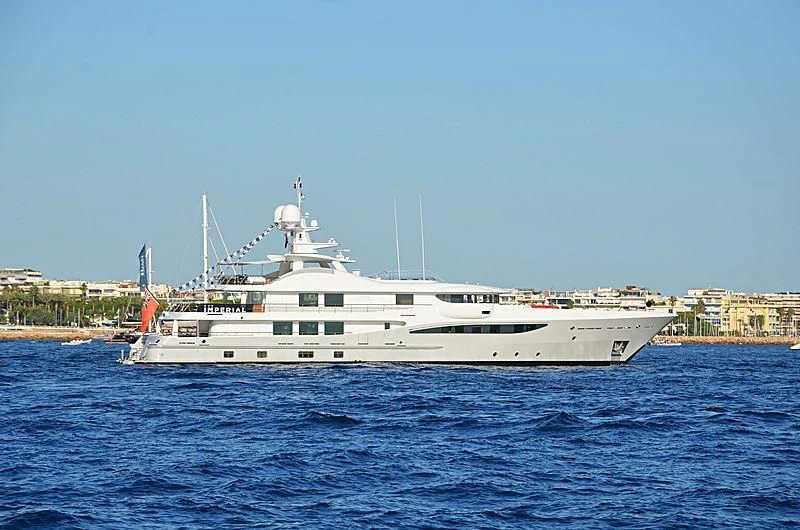 a large white boat in the water aboard GRACE (YET) Yacht for Sale