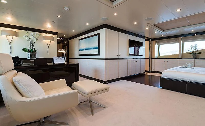 a room with a bed and a couch aboard GRACE (YET) Yacht for Sale