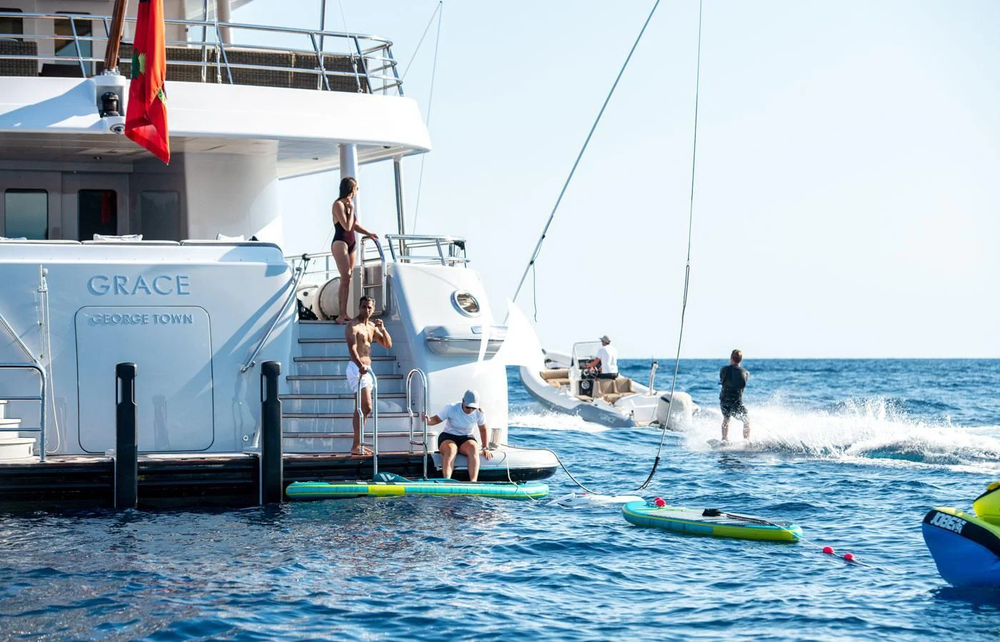people on a boat aboard GRACE (YET) Yacht for Sale