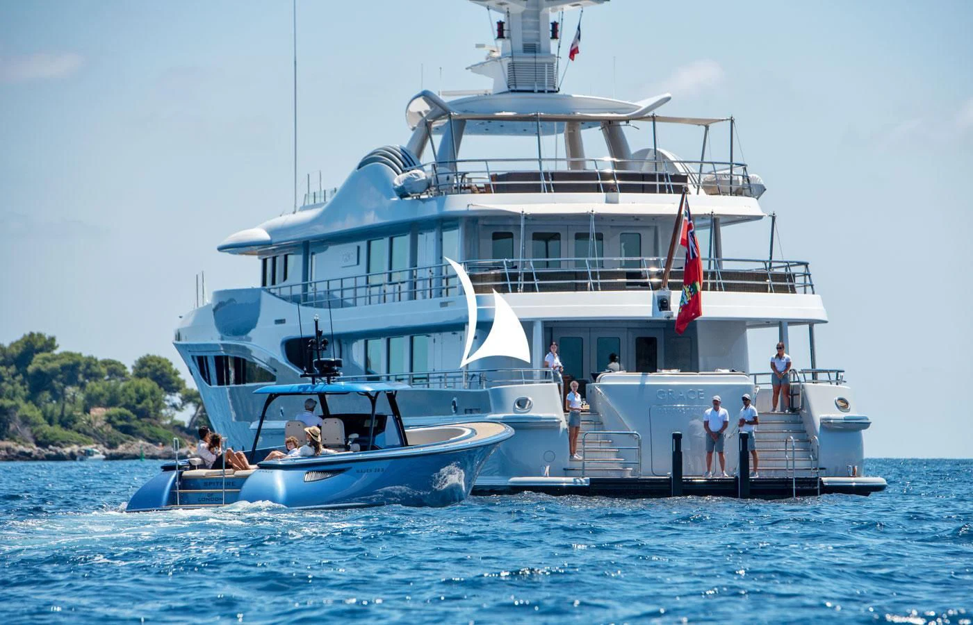 a boat with people on it aboard GRACE (YET) Yacht for Sale