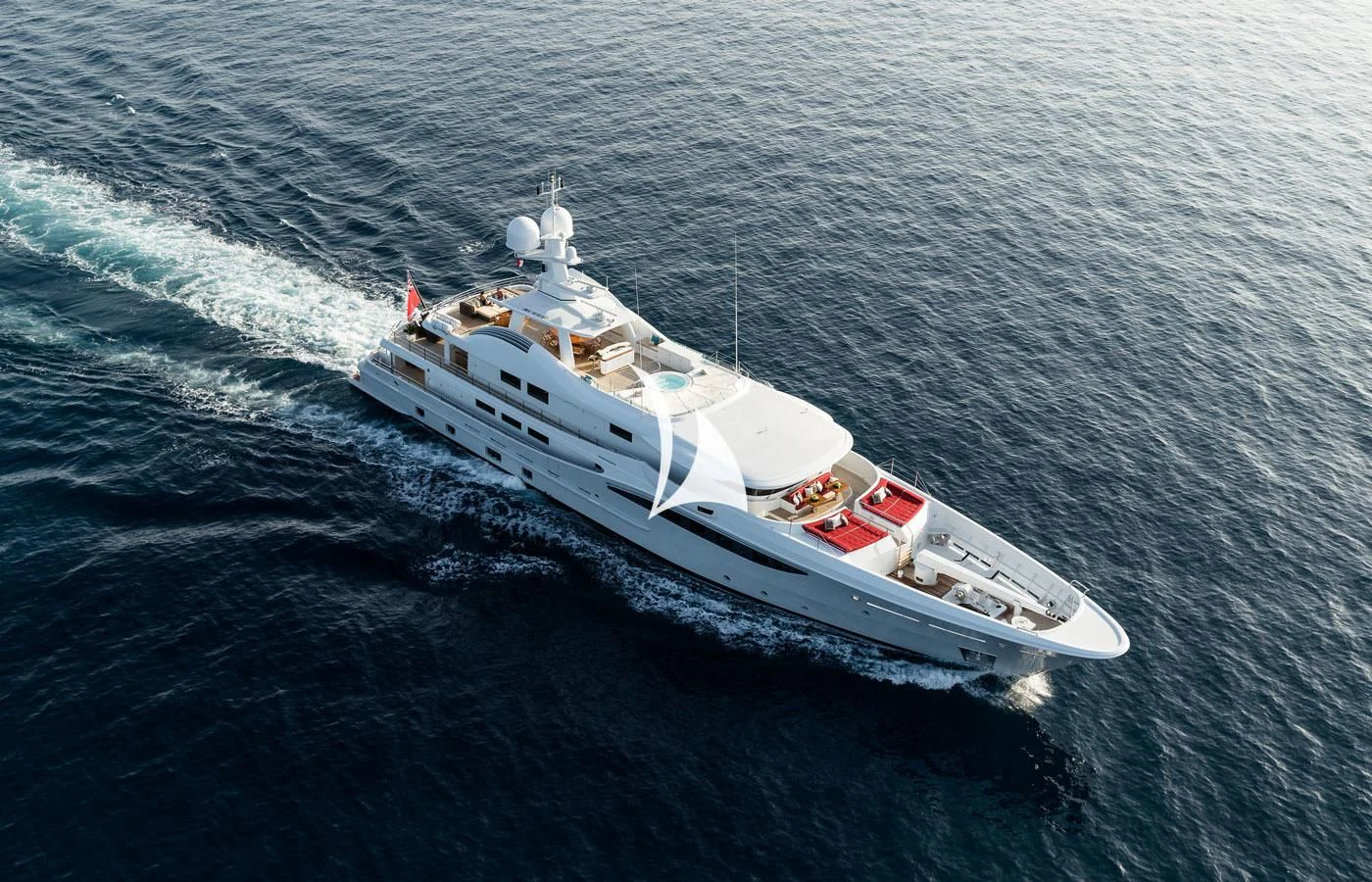 a white boat in the water aboard GRACE (YET) Yacht for Sale