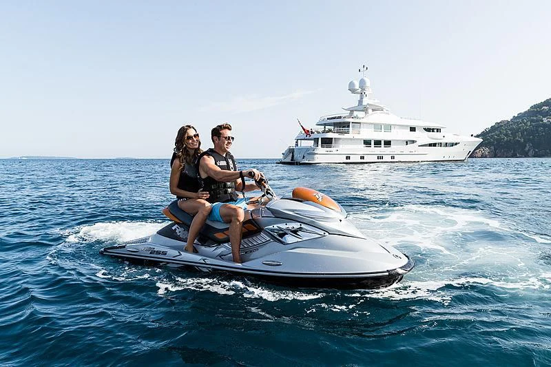 a group of people on a boat in the water aboard GRACE (YET) Yacht for Sale