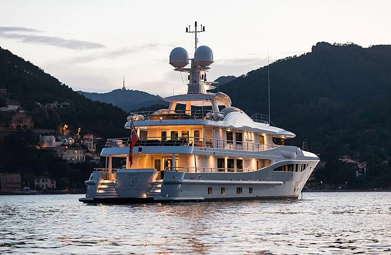 a boat on the water aboard GRACE (YET) Yacht for Sale