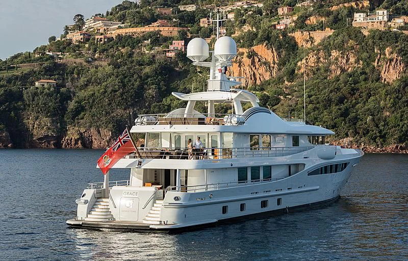 a boat on the water aboard GRACE (YET) Yacht for Sale