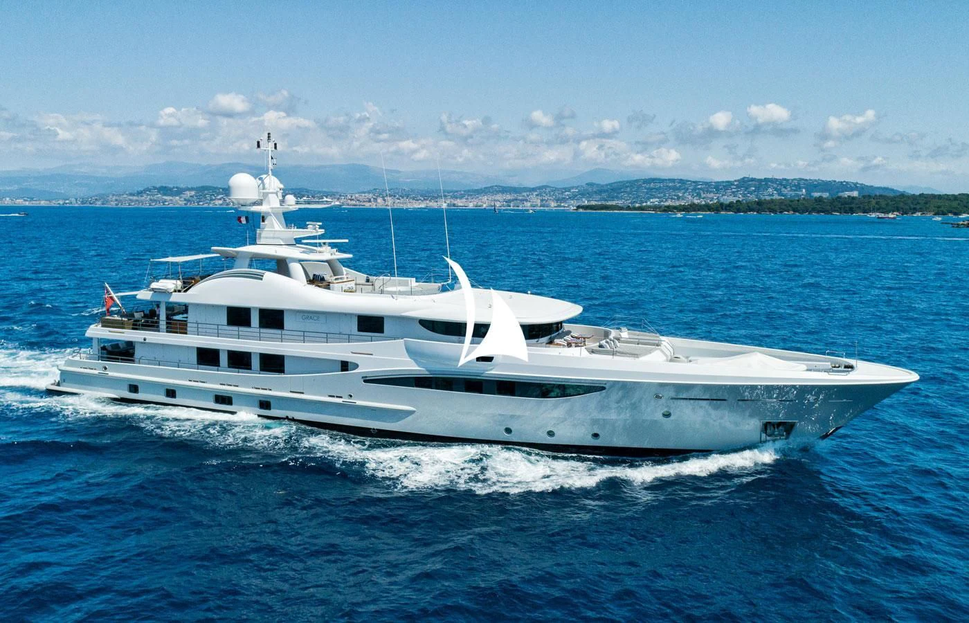 a boat on the water aboard GRACE (YET) Yacht for Sale