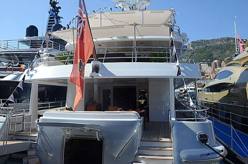a boat docked at a pier aboard GRACE (YET) Yacht for Sale