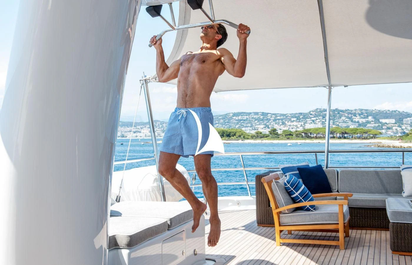 a person jumping in the air aboard GRACE (YET) Yacht for Sale