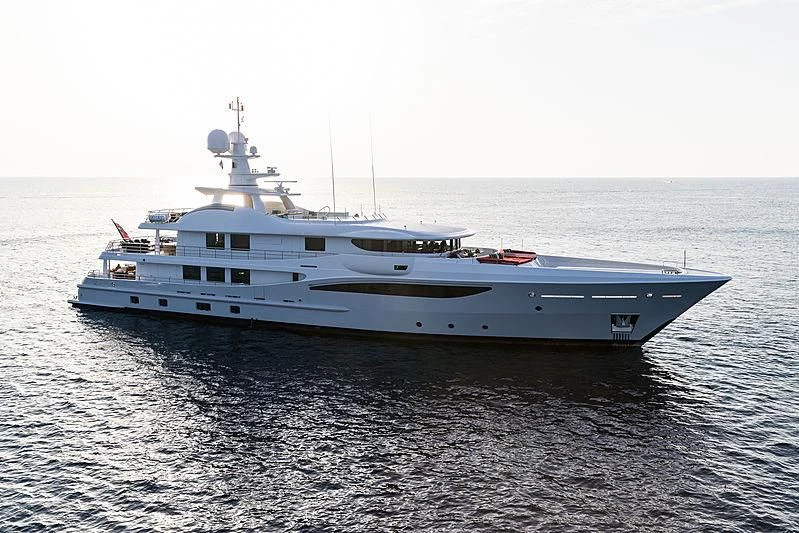 a large white boat in the water aboard GRACE (YET) Yacht for Sale