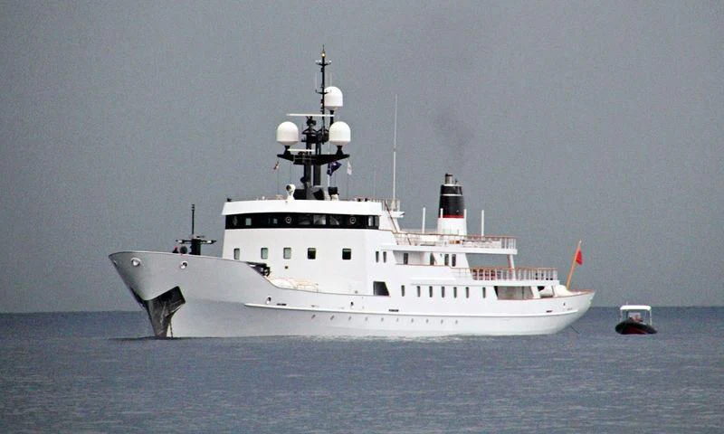 a large white boat in the water aboard JESTER Yacht for Sale