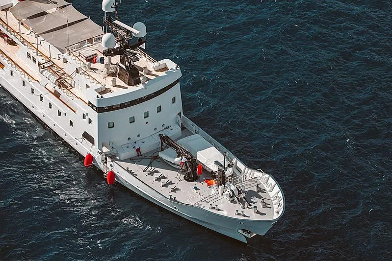 a large white boat in the water aboard JESTER Yacht for Sale