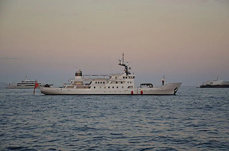 a large white boat in the water aboard JESTER Yacht for Sale