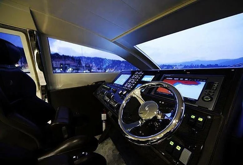 inside of a car aboard TACHION Yacht for Sale