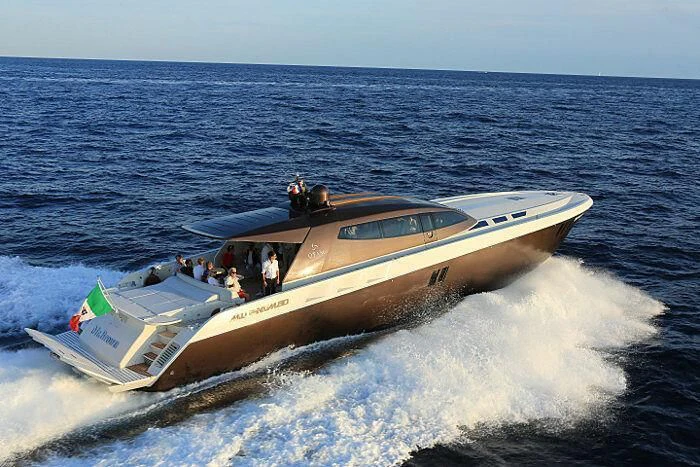 a boat on the water aboard TACHION Yacht for Sale