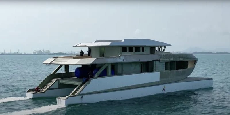 a boat on the water aboard SEA SEARCHER INDEPENDENCE 110 Yacht for Sale