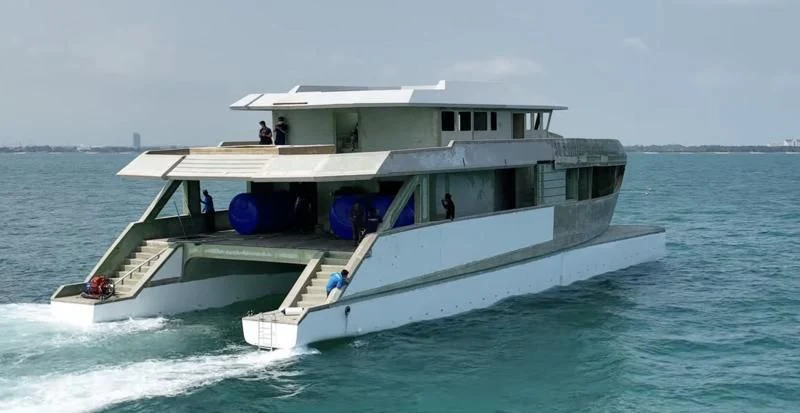 a boat on the water aboard SEA SEARCHER INDEPENDENCE 110 Yacht for Sale