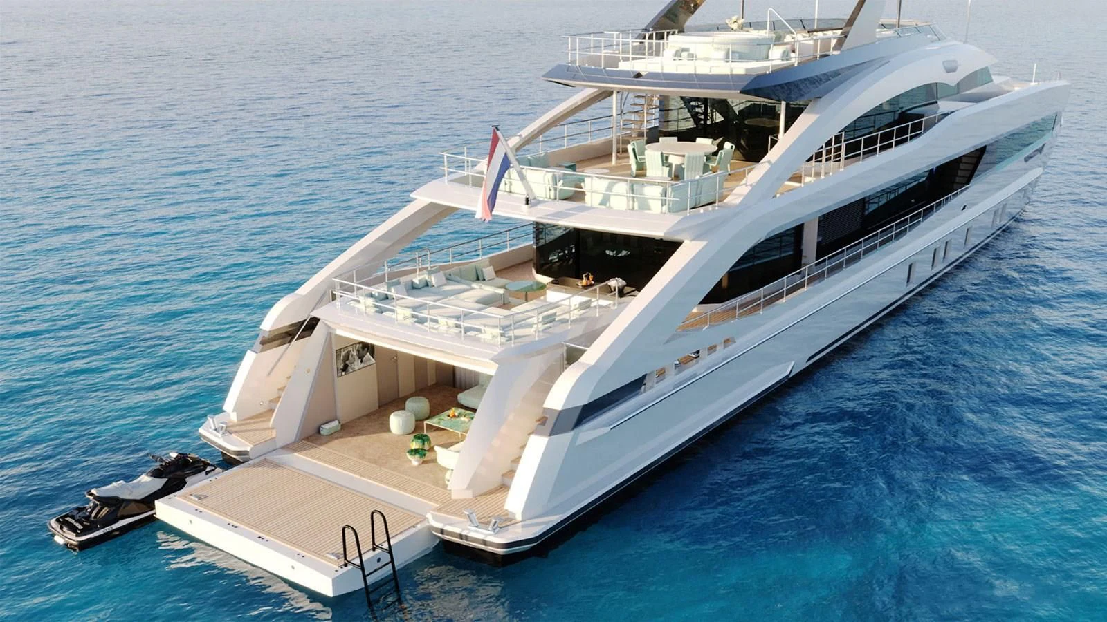 a large white ship aboard ALP Yacht for Sale