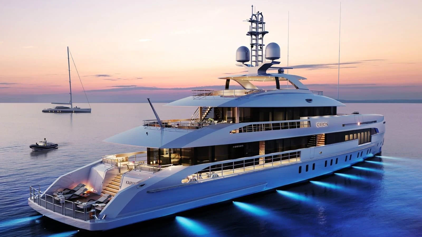 a large white boat in the water aboard ALP Yacht for Sale