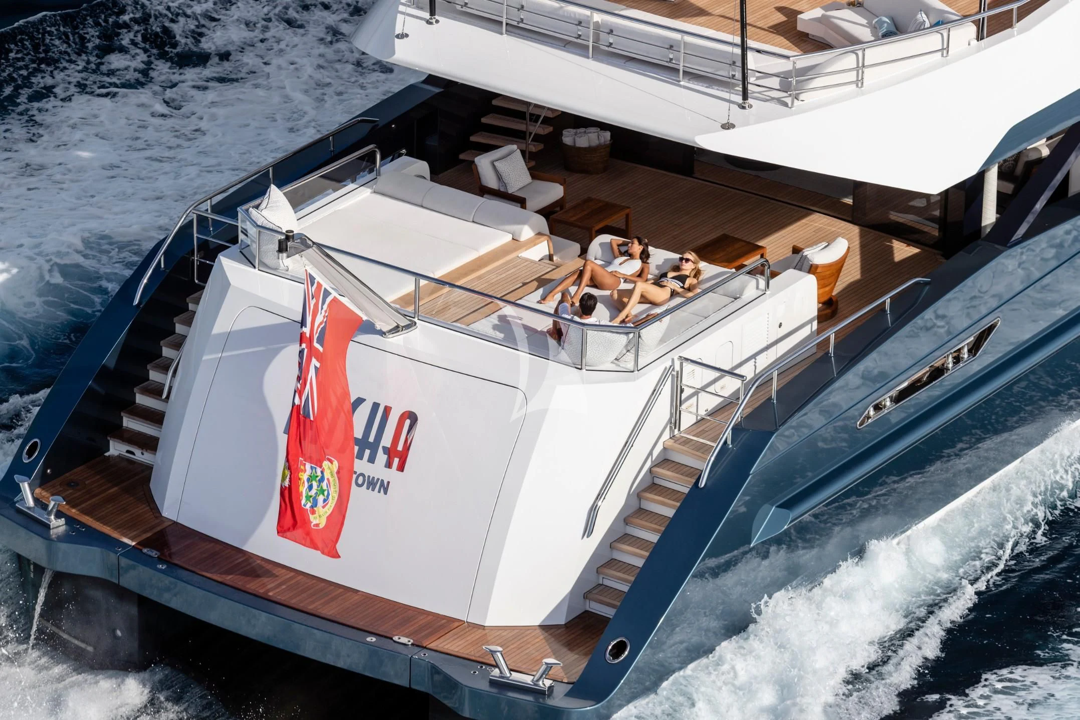 a boat with people on it aboard IRISHA Yacht for Sale