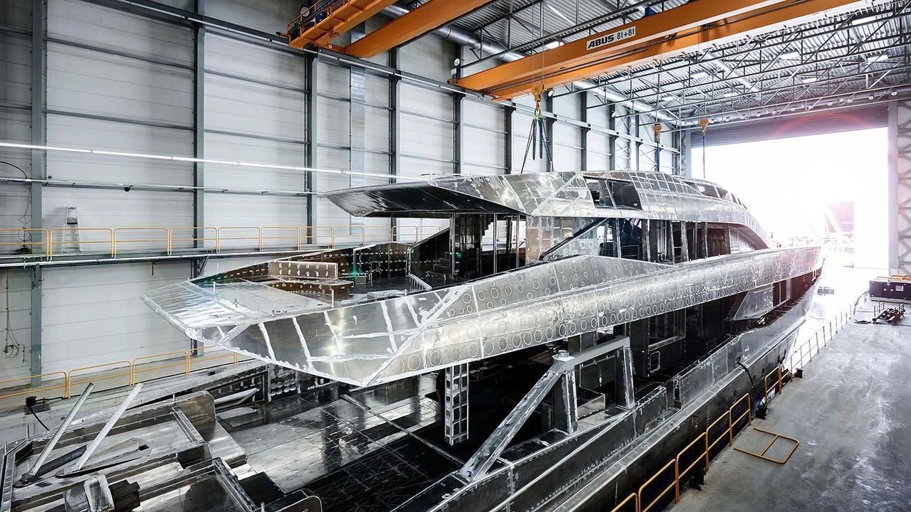 a large machine inside a building aboard IRISHA Yacht for Sale