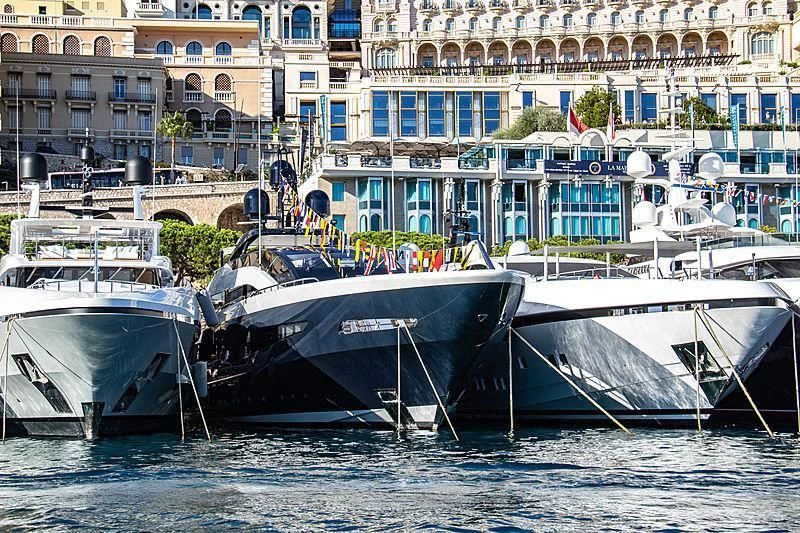 boats docked in a harbor aboard IRISHA Yacht for Sale