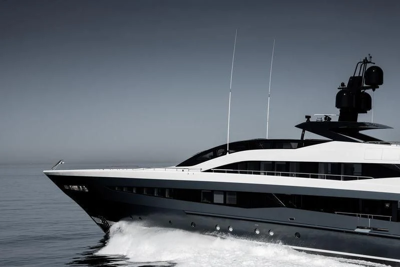 a large boat in the water aboard IRISHA Yacht for Sale