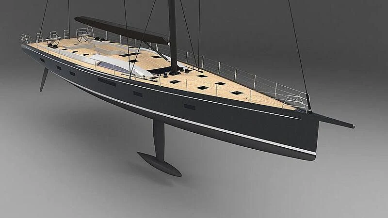 a model of a ship aboard SORVIND Yacht for Charter