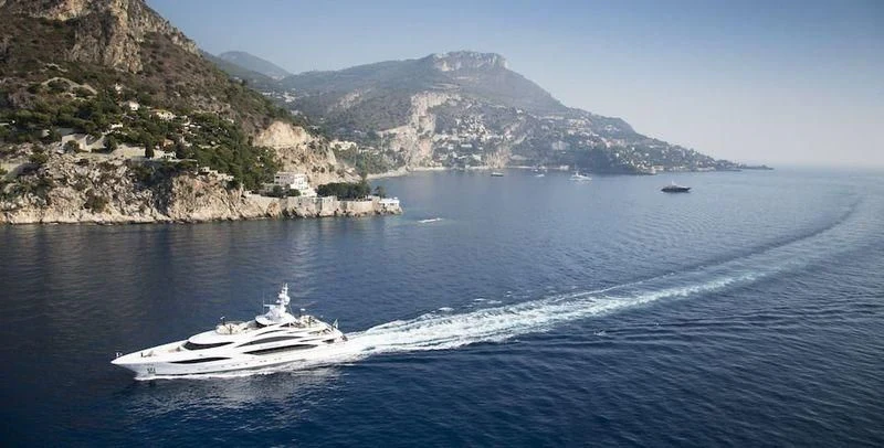 a boat on the water aboard ILLUSION V Yacht for Charter