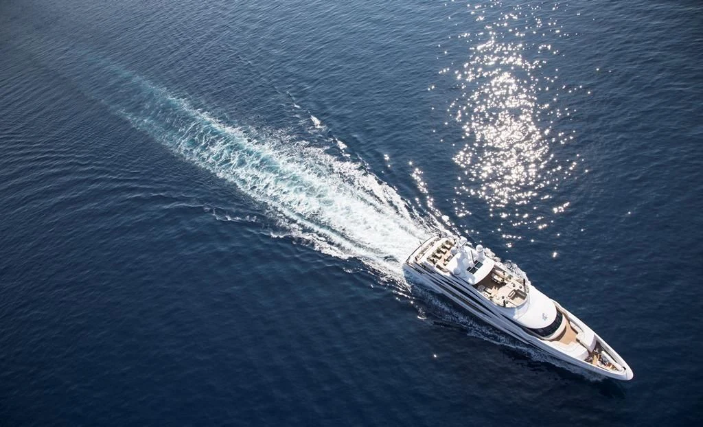 a ship in the water aboard ILLUSION V Yacht for Charter
