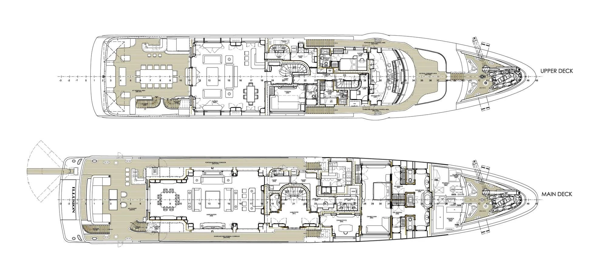 diagram aboard ILLUSION V Yacht for Charter