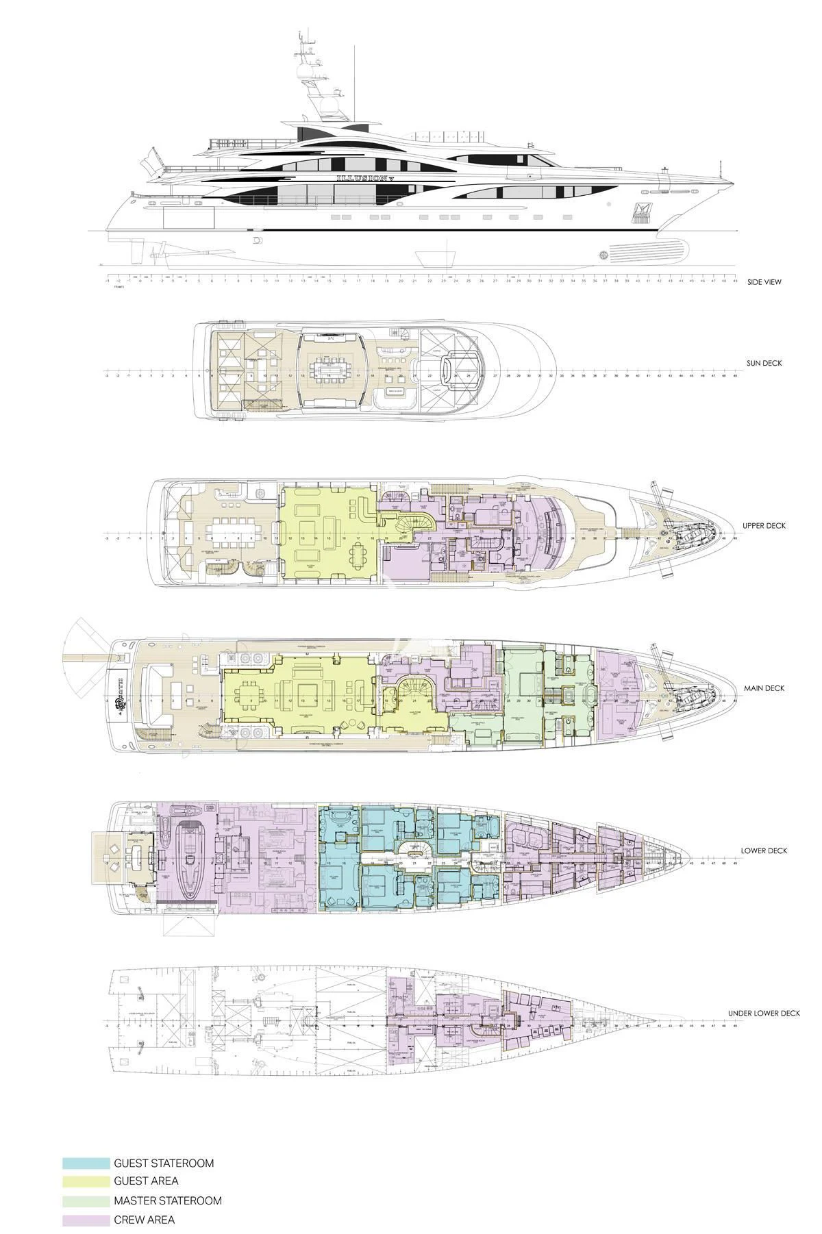 diagram aboard ILLUSION V Yacht for Charter