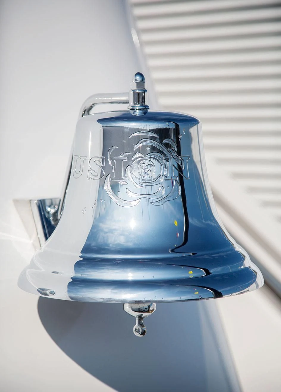a close-up of a light bulb aboard ILLUSION V Yacht for Charter