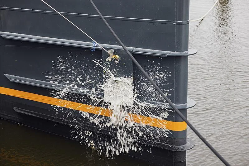 a boat with a fire coming out of it aboard GENE CHASER Yacht for Sale