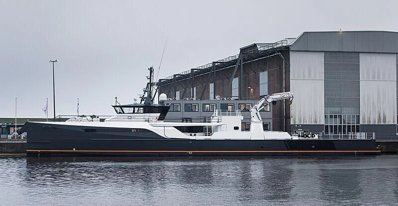 a large boat in the water aboard GENE CHASER Yacht for Sale
