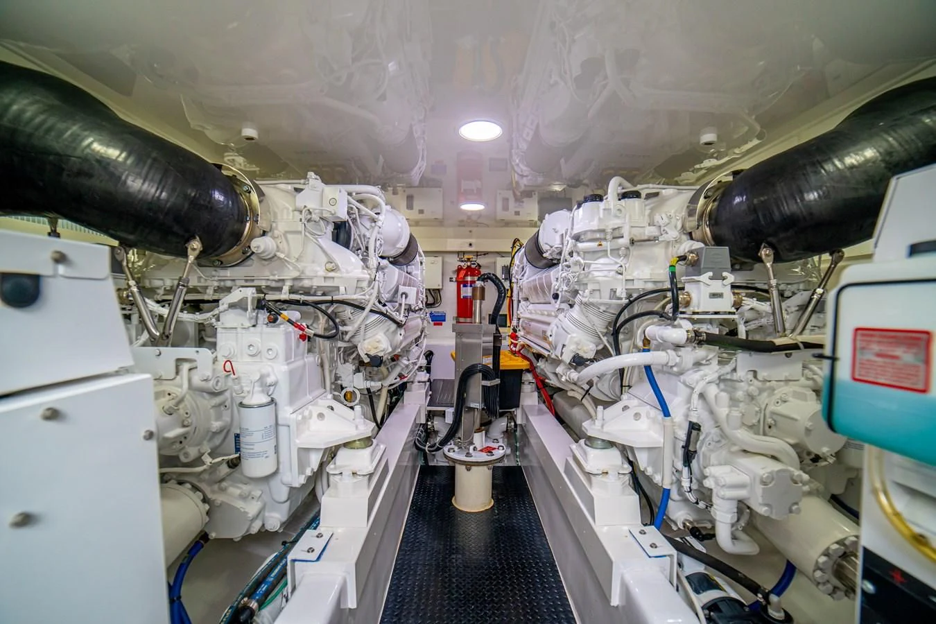 a room with machinery aboard MANA Yacht for Sale