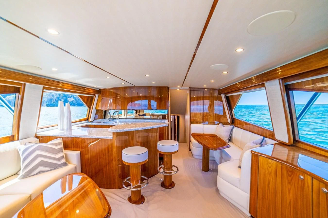 a large room with a large window aboard MANA Yacht for Sale