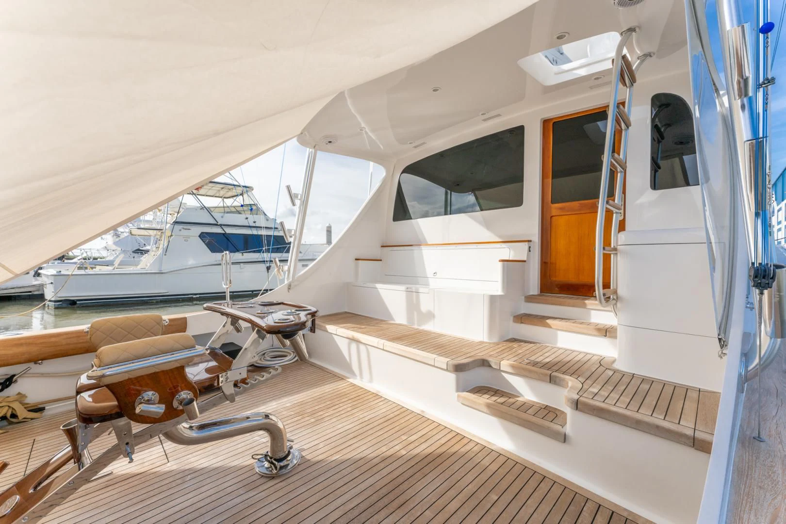 inside of a white airplane aboard LET  RIDE Yacht for Sale