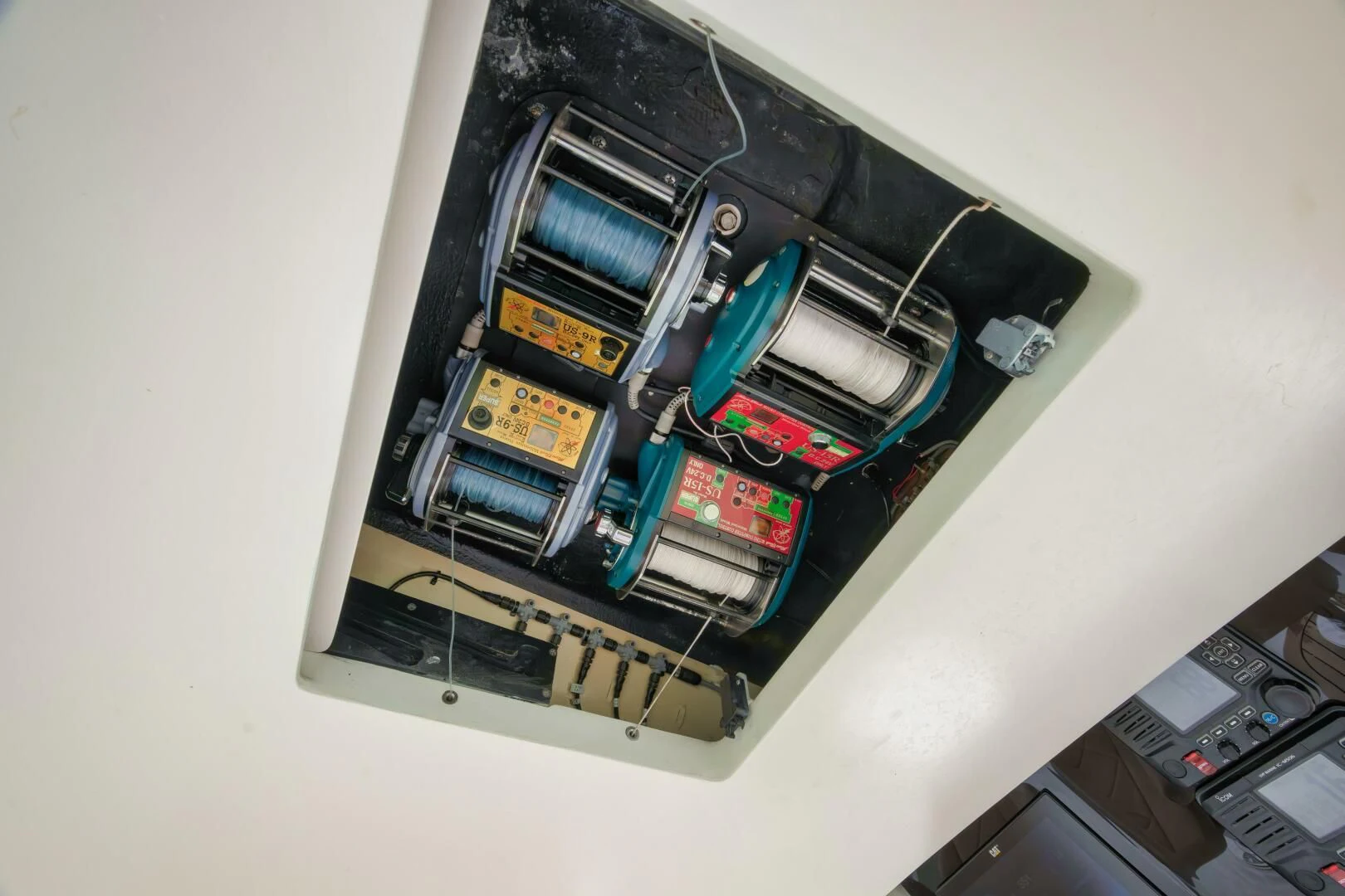 a computer tower with wires aboard LET  RIDE Yacht for Sale