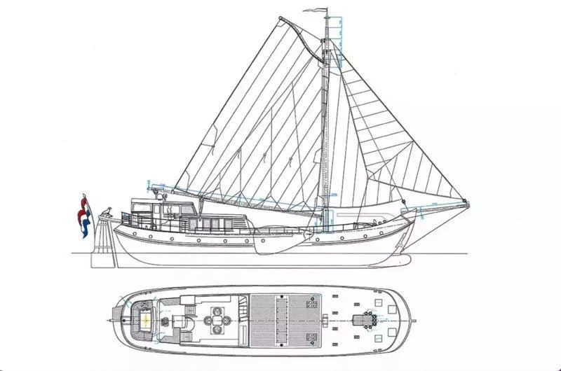 diagram aboard DE VROUWE CHRISTINA Yacht for Sale