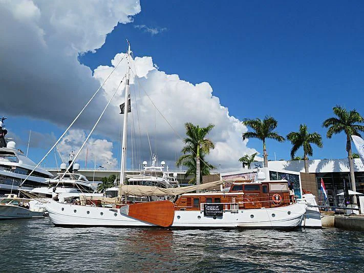 a group of boats in a harbor aboard DE VROUWE CHRISTINA Yacht for Sale